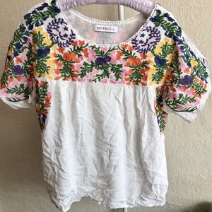 Floral embroidered women’s summer top